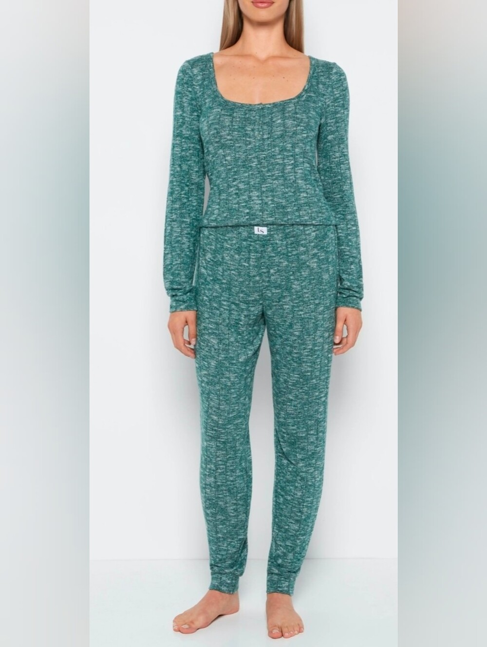 La Senza PJ Set with LS Logo Patch in Emerald Green Medium